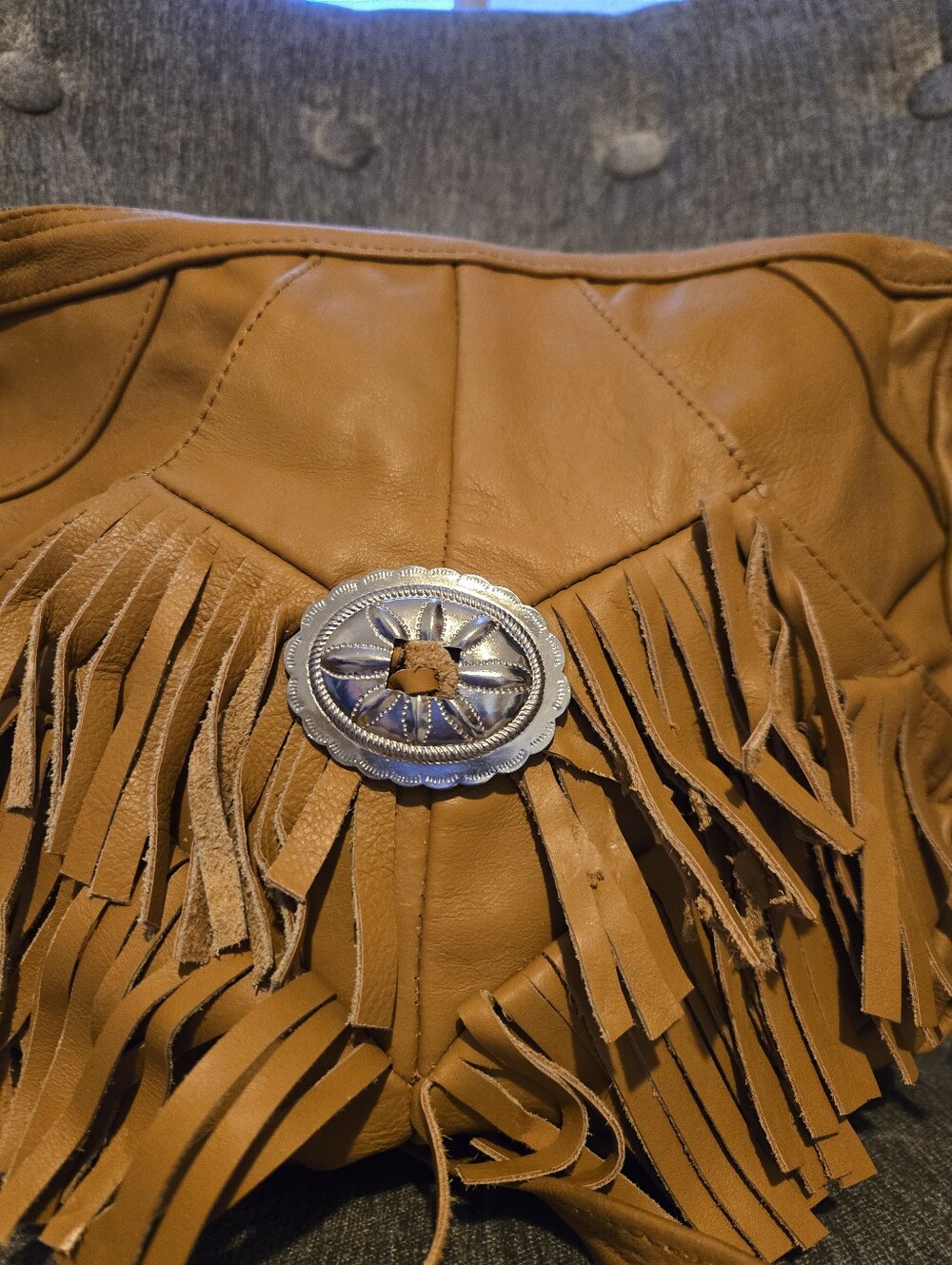 Genuine Leather Western Fringe Crossbody - Picture 3 of 5